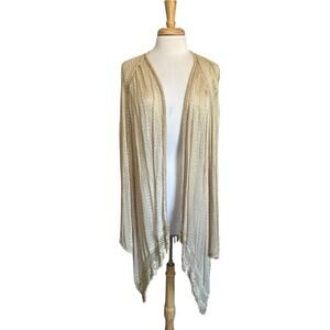 Victorian Era Women's Plus Crochet Knit Tassel Bohemian Retro 20s Cardigan Wrap
